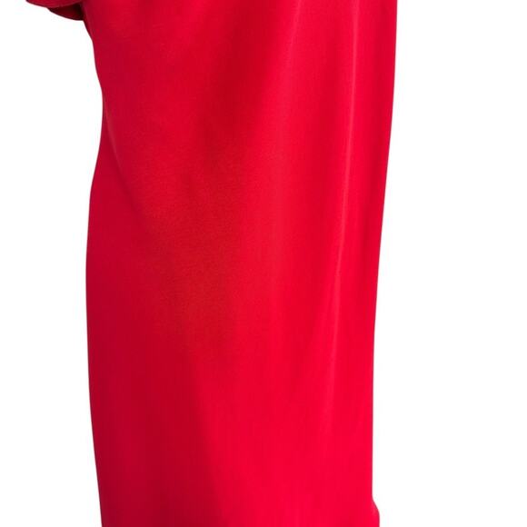 SL Fashions Womens Petite Y2K Short Sleeve USA Made Red V-Neck Dress sz 14 WP - Picture 3 of 16